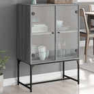 Klassiek dressoir met glazen deuren van duurzaam bewerkte hout - Grijs sonoma / 1 - Dressoirs & buffetkasten
