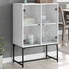 Klassiek dressoir met glazen deuren van duurzaam bewerkte hout - Wit / 1 - Dressoirs & buffetkasten