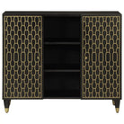 Klassiek dressoir met massief mangohout en houten poten - Dressoirs & buffetkasten
