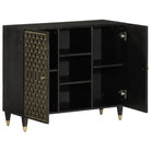 Klassiek dressoir met massief mangohout en houten poten - Dressoirs & buffetkasten