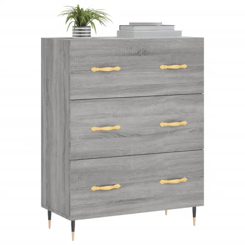 Klassiek dressoir met metalen pootjes in grijs Sonoma van bewerkt hout - Dressoirs & buffetkasten