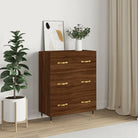 Klassiek dressoir met metalen pootjes in grijs Sonoma van bewerkt hout - Bruineiken / 1 - Dressoirs & buffetkasten