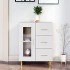 Klassiek dressoir met visuele glazen deur voor elegante opslag - Wit / 1 - Dressoirs & buffetkasten
