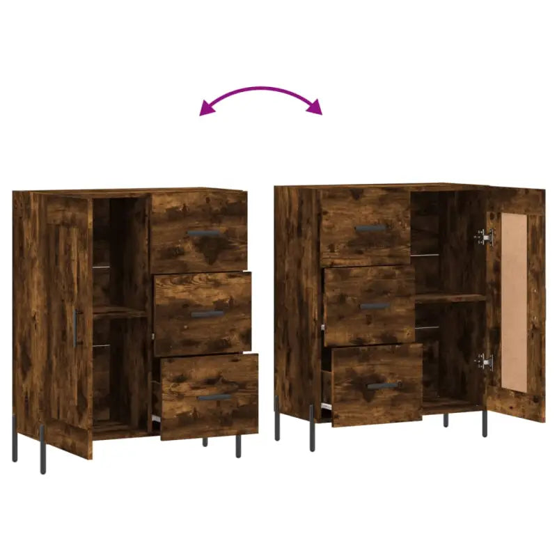 Klassiek Dressoir van Behandeld Bewerkt Hout met Tijdloze Look - Dressoirs & buffetkasten