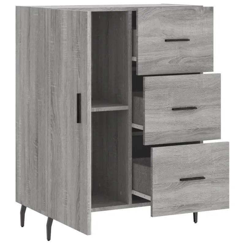 Klassiek dressoir van bewerkt hout in grijs sonoma stijl - Dressoirs & buffetkasten