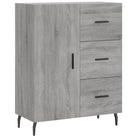 Klassiek dressoir van bewerkt hout in grijs sonoma stijl - Dressoirs & buffetkasten