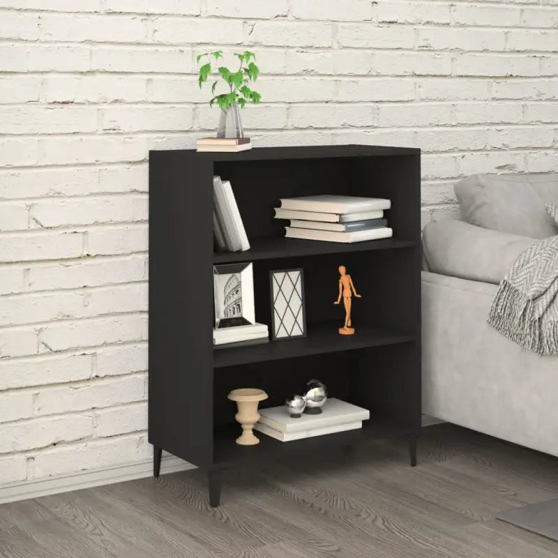 Klassiek dressoir van bewerkt hout in grijs sonoma uitvoering - Zwart / 1 - Dressoirs & buffetkasten