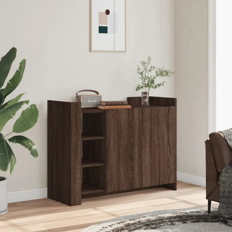 Klassiek dressoir van bewerkt hout met duurzaamheid en stabiliteit - bruin eikenkleur / 1 - Dressoirs & buffetkasten