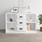Klassiek dressoir van bewerkt hout met een tijdloze uitstraling - Hoogglans wit / 1 - Dressoirs & buffetkasten