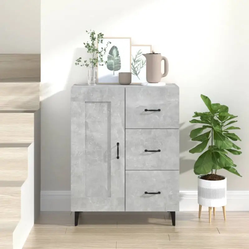 Klassiek dressoir van bewerkt hout met elegante uitstraling - Betongrijs / 1 - Dressoirs & buffetkasten