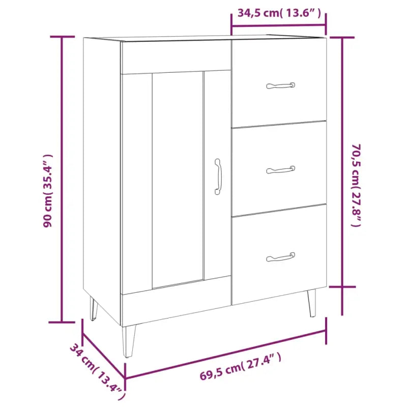 Klassiek dressoir van bewerkt hout met elegante uitstraling - Dressoirs & buffetkasten