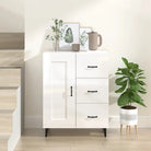 Klassiek dressoir van bewerkt hout met elegante uitstraling - Hoogglans wit / 1 - Dressoirs & buffetkasten