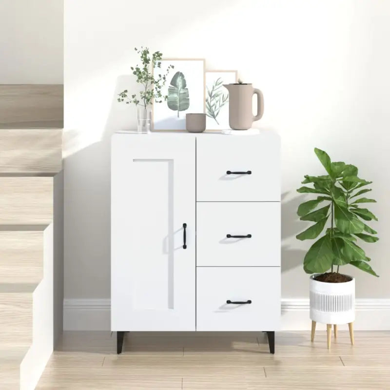 Klassiek dressoir van bewerkt hout met elegante uitstraling - Wit / 1 - Dressoirs & buffetkasten