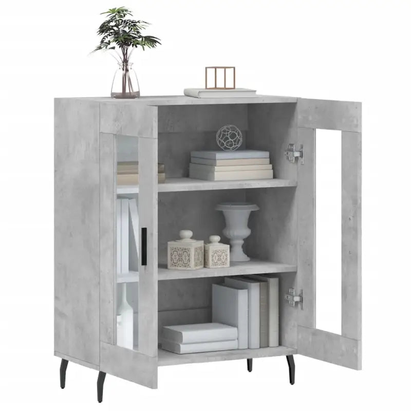 Klassiek Dressoir van bewerkt hout met glazen details - Dressoirs & buffetkasten