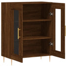 Klassiek dressoir van bewerkt hout met glazen details - Dressoirs & buffetkasten