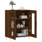 Klassiek dressoir van bewerkt hout met glazen details - Dressoirs & buffetkasten