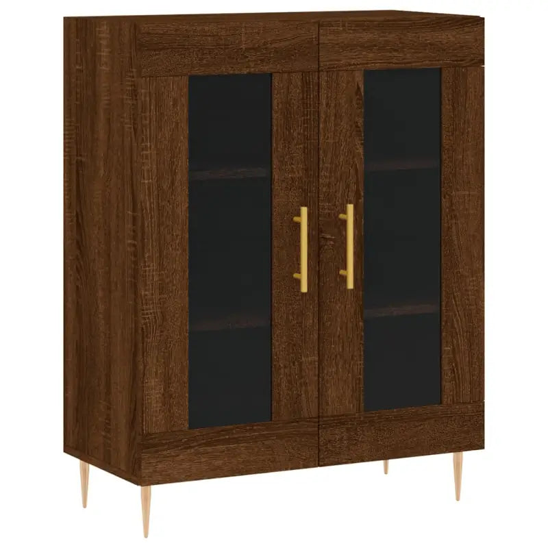 Klassiek dressoir van bewerkt hout met glazen details - Dressoirs & buffetkasten