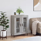 Klassiek Dressoir van bewerkt hout met glazen details - Grijs sonoma / 1 - Dressoirs & buffetkasten