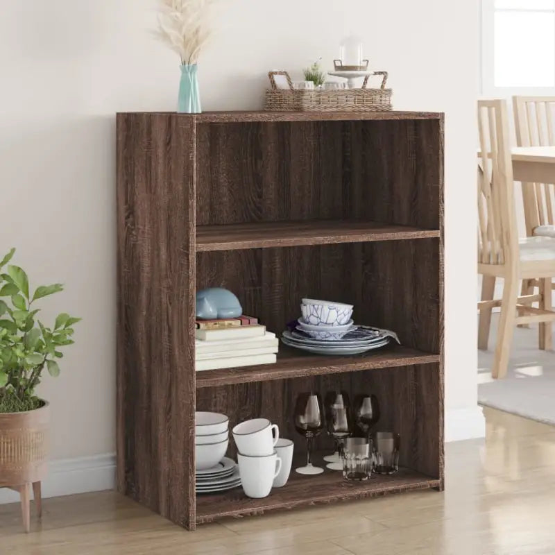 Klassiek dressoir van bewerkt hout met hoge kwaliteit en stabiliteit - bruin eikenkleur / 1 - Dressoirs & buffetkasten