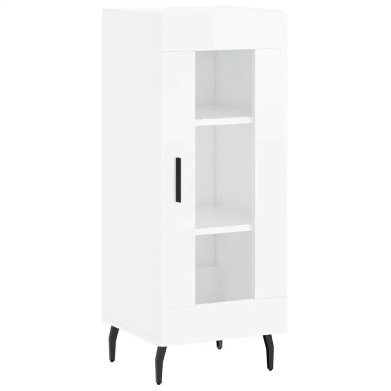 Klassiek dressoir van bewerkt hout met hoogglans wit afwerking - Dressoirs & buffetkasten