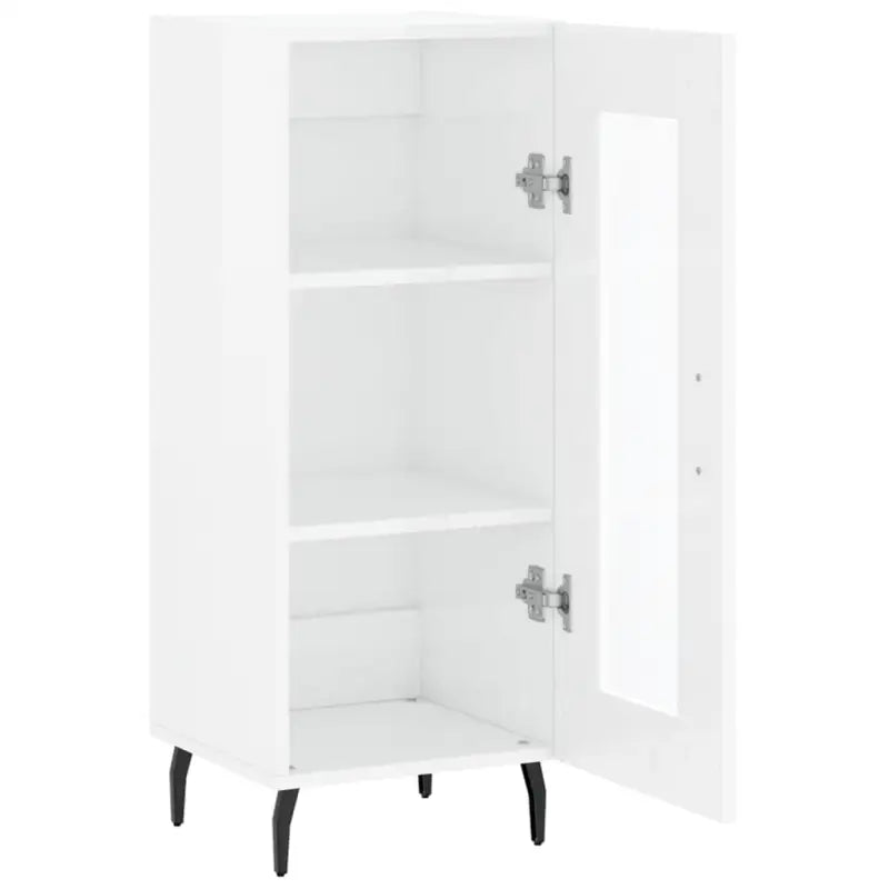 Klassiek dressoir van bewerkt hout met hoogglans wit afwerking - Dressoirs & buffetkasten