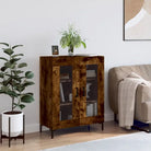 Klassiek dressoir van bewerkt hout met ijzeren poten - Gerookt eiken / 1 - Dressoirs & buffetkasten