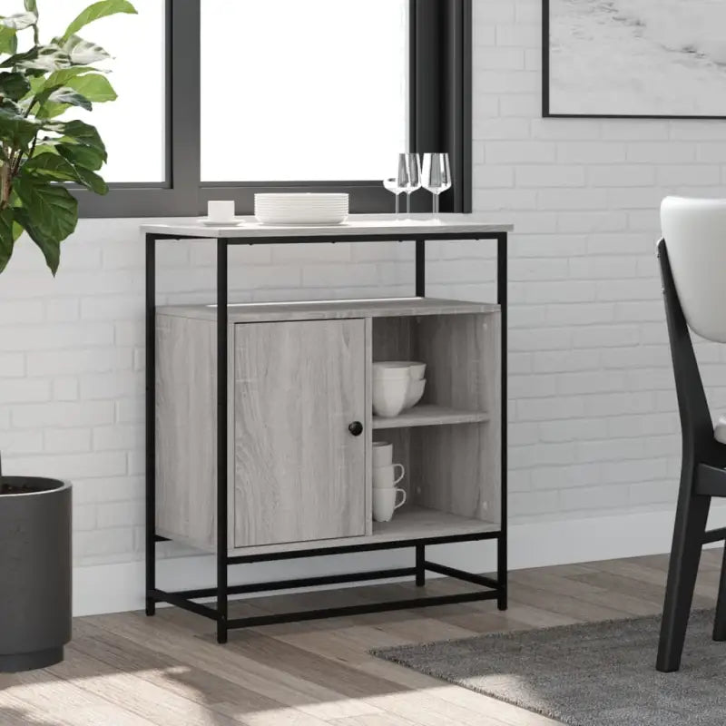Klassiek dressoir van bewerkt hout met stevig blad en verstelbare poten - Grijs sonoma / 1 - Dressoirs & buffetkasten