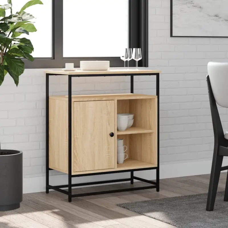 Klassiek dressoir van bewerkt hout met stevig blad en verstelbare poten - Sonoma eiken / 1 - Dressoirs & buffetkasten