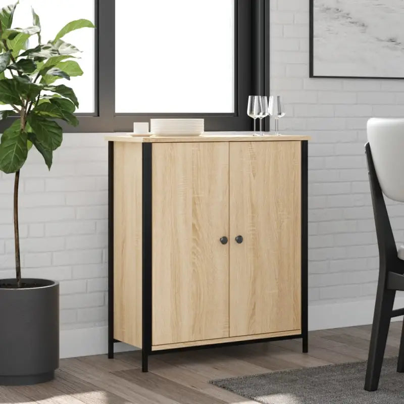 Klassiek dressoir van bewerkt hout met stevig blad en verstelbare poten - Sonoma eiken / 1 - Dressoirs & buffetkasten