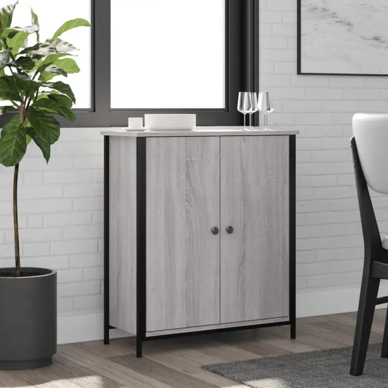 Klassiek dressoir van bewerkt hout met stevig blad en verstelbare poten - Grijs sonoma / 1 - Dressoirs & buffetkasten