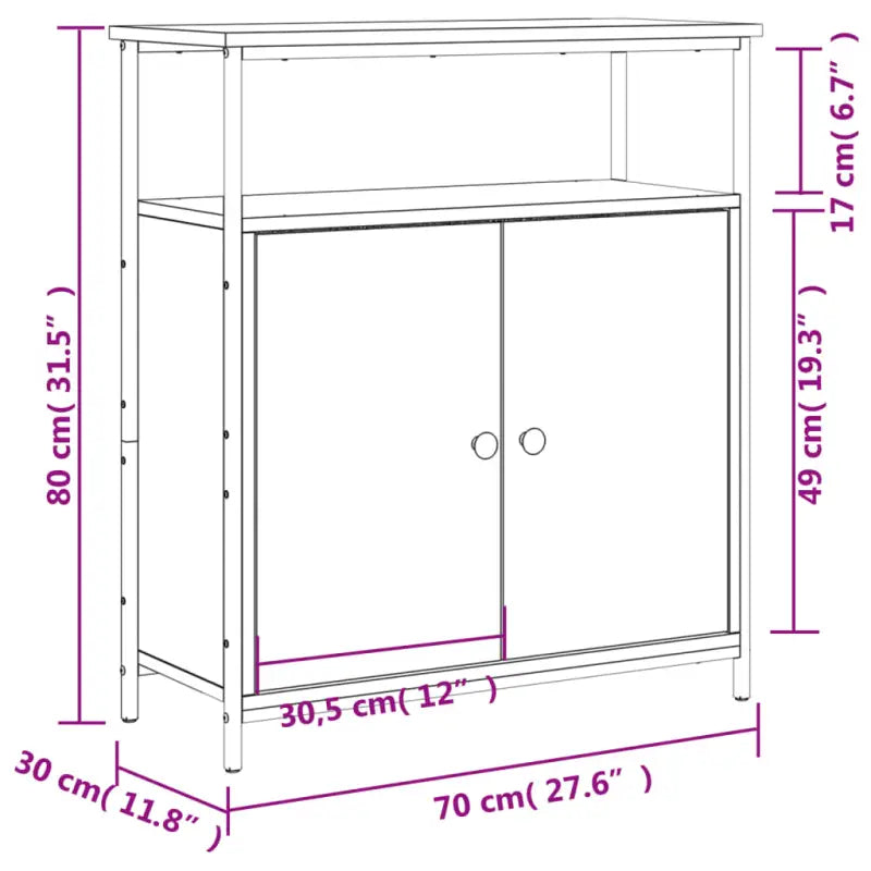 Klassiek dressoir van bewerkt hout met stevig blad en verstelbare poten - Dressoirs & buffetkasten