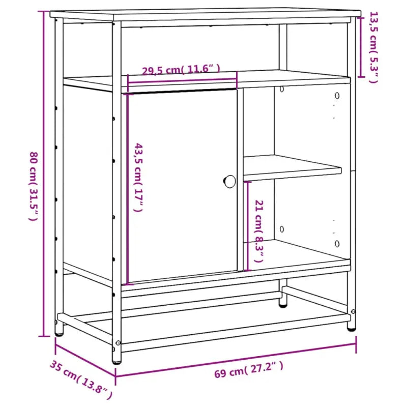Klassiek dressoir van bewerkt hout met stevig blad en verstelbare poten - Dressoirs & buffetkasten