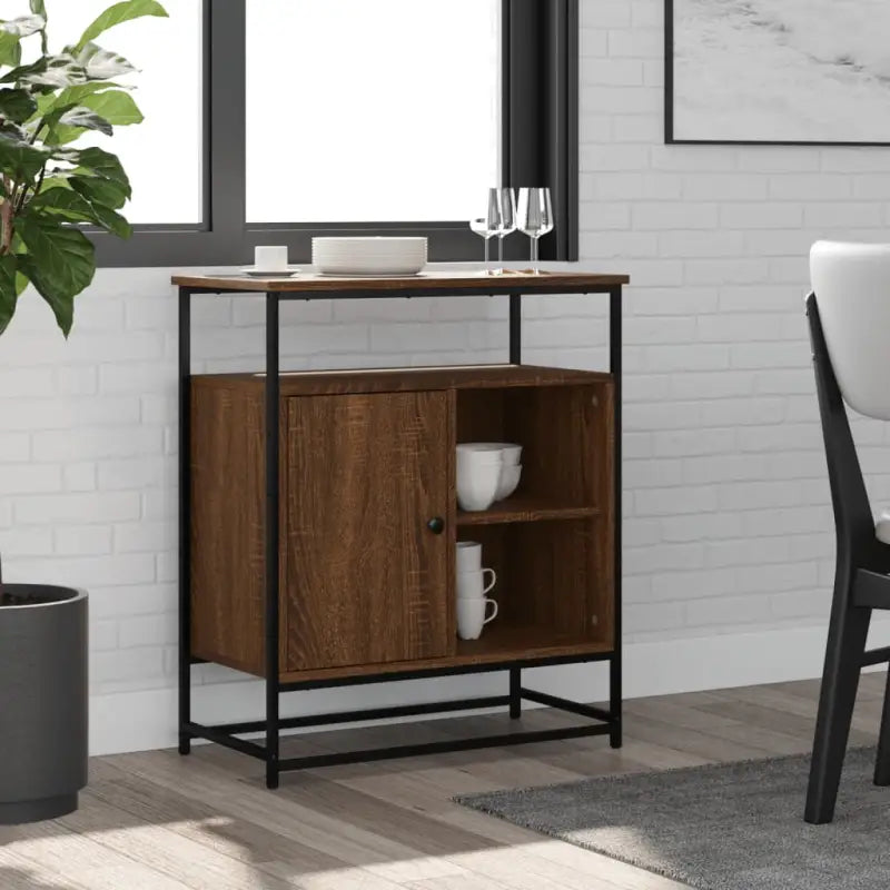 Klassiek dressoir van bewerkt hout met stevig blad en verstelbare poten - bruin eikenkleur / 1 - Dressoirs &