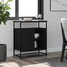 Klassiek dressoir van bewerkt hout met stevig blad en verstelbare poten - Zwart / 1 - Dressoirs & buffetkasten