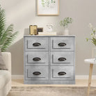 Klassiek dressoir van bewerkt hout met tijdloze uitstraling - Betongrijs / 1 - Dressoirs & buffetkasten