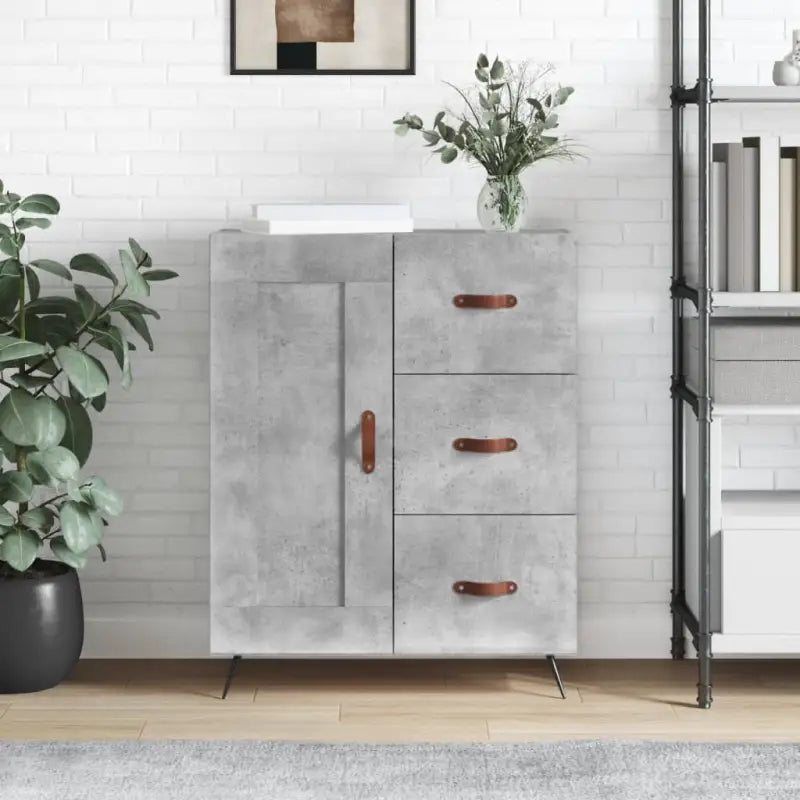 Klassiek dressoir van bewerkt hout met tijdloze uitstraling - Betongrijs / 1 - Dressoirs & buffetkasten