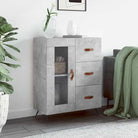 Klassiek dressoir van bewerkt hout met tijdloze uitstraling - Betongrijs / 1 - Dressoirs & buffetkasten