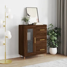 Klassiek Dressoir van Bewerkt Hout met Tijdloze Uitstraling - bruin eikenkleur / 1 - Dressoirs & buffetkasten