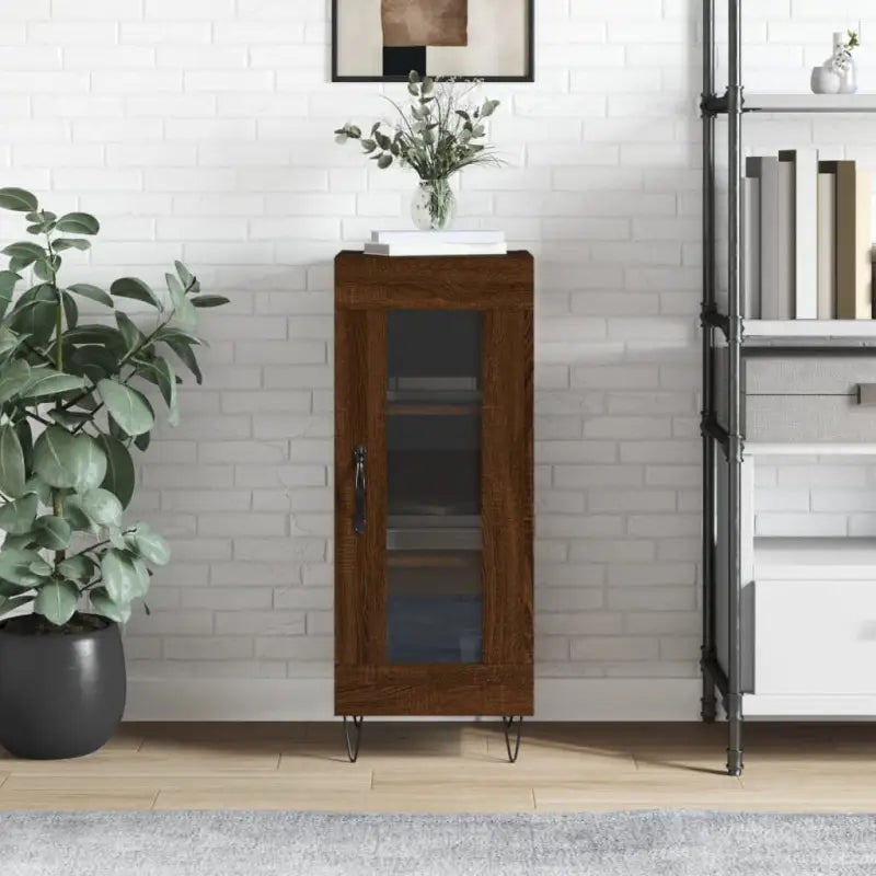 Klassiek dressoir van bewerkt hout met tijdloze uitstraling - bruin eikenkleur / 1 - Dressoirs & buffetkasten
