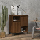 Klassiek dressoir van bewerkt hout met tijdloze uitstraling - bruin eikenkleur / 1 - Dressoirs & buffetkasten