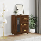 Klassiek dressoir van bewerkt hout met tijdloze uitstraling - bruin eikenkleur / 1 - Dressoirs & buffetkasten