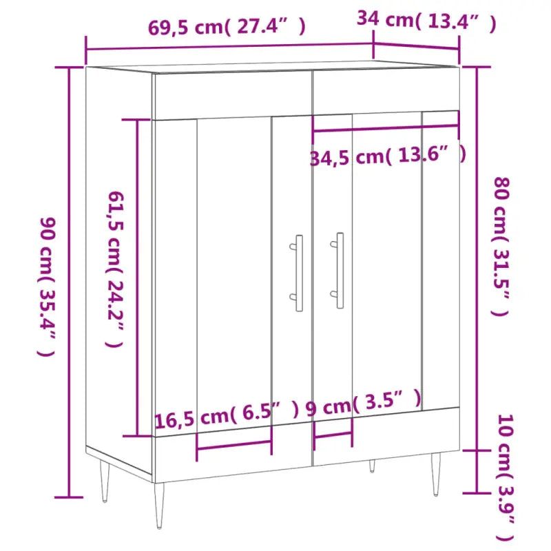 Klassiek dressoir van bewerkt hout met tijdloze uitstraling - Dressoirs & buffetkasten