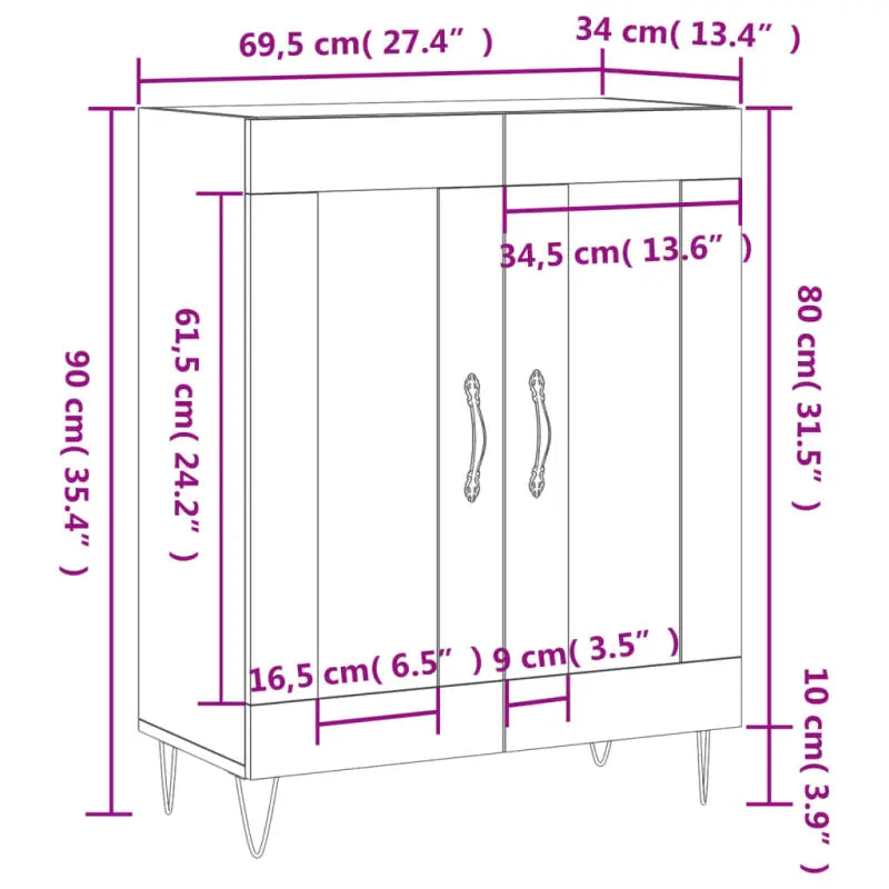 Klassiek dressoir van bewerkt hout met tijdloze uitstraling - Dressoirs & buffetkasten