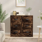 Klassiek dressoir van bewerkt hout met tijdloze uitstraling - Gerookt eiken / 1 - Dressoirs & buffetkasten
