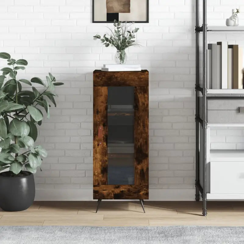 Klassiek dressoir van bewerkt hout met tijdloze uitstraling - Gerookt eiken / 1 - Dressoirs & buffetkasten