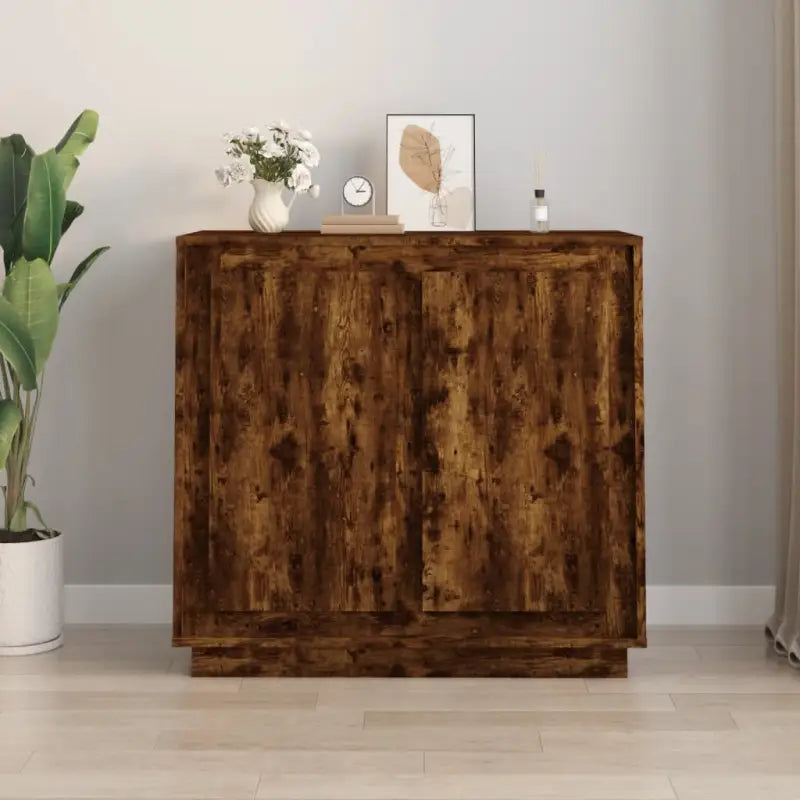 Klassiek dressoir van bewerkt hout met tijdloze uitstraling - Gerookt eiken / 1 - Dressoirs & buffetkasten
