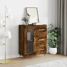 Klassiek dressoir van bewerkt hout met tijdloze uitstraling - Gerookt eiken / 1 - Dressoirs & buffetkasten