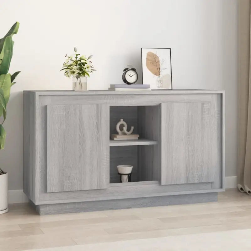 Klassiek dressoir van bewerkt hout met tijdloze uitstraling - Grijs sonoma / 1 - Dressoirs & buffetkasten