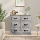 Klassiek dressoir van bewerkt hout met tijdloze uitstraling - Grijs sonoma / 1 - Dressoirs & buffetkasten