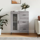 Klassiek dressoir van bewerkt hout met tijdloze uitstraling - Grijs sonoma / 1 - Dressoirs & buffetkasten